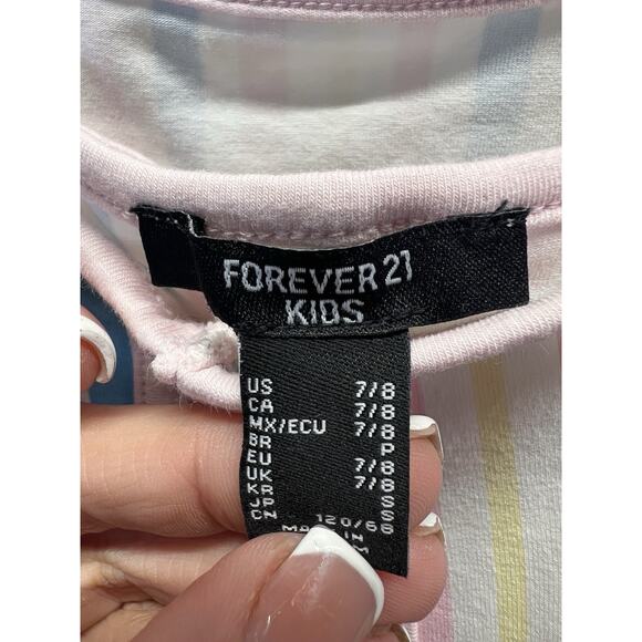 Forever 21 Kids Striped Tank Dress Pastel Multicolor Size 7/8 Girls - Picture 2 of 5